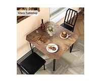3 Pieces Dining Table Set for 2, Dining Room Table Set for 2, Small Kitchen Table for 2 with Upholstered Chairs,Dinner Table Set for 2, Kitchen Table