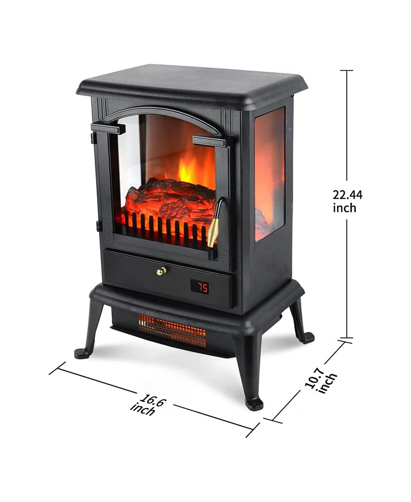 Voltorb Freestanding Portable Electric Fireplace Heater Stove w/Remote Control