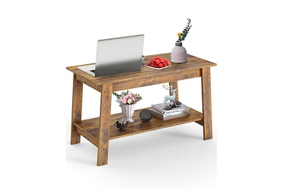 gaomon Coffee Table, 31.49'' Small Living Room Tables, 2-Tier Rustic Table for Room