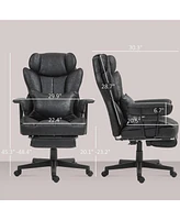 Homcom 396lbs. Big and Tall Massage Office Chair with Footrest,