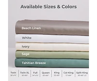 Cariloha Classic 4-Piece Twill Sheet Set | Beach Linen | King | Viscose Material |Extra soft, Cooling for Hot Sleepers, Corner Bands