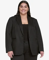 Dkny Plus Size Ponte One-Button Blazer