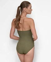 Dkny Women's Textured Shirred One-Piece Swimsuit