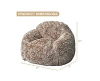 gaomon Bean Bag Chairs for Adults, Faux Fur Bean Bag Chair with Filler, Soft Plush Living Room Beanbag Chair Armrest Bean Bag Couch