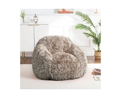 gaomon Bean Bag Chairs for Adults, Faux Fur Bean Bag Chair with Filler, Soft Plush Living Room Beanbag Chair Armrest Bean Bag Couch