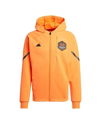 Adidas Men's Orange Houston Dynamo Fc 2024 Anthem Travel Raglan Sleeve Full-Zip Jacket
