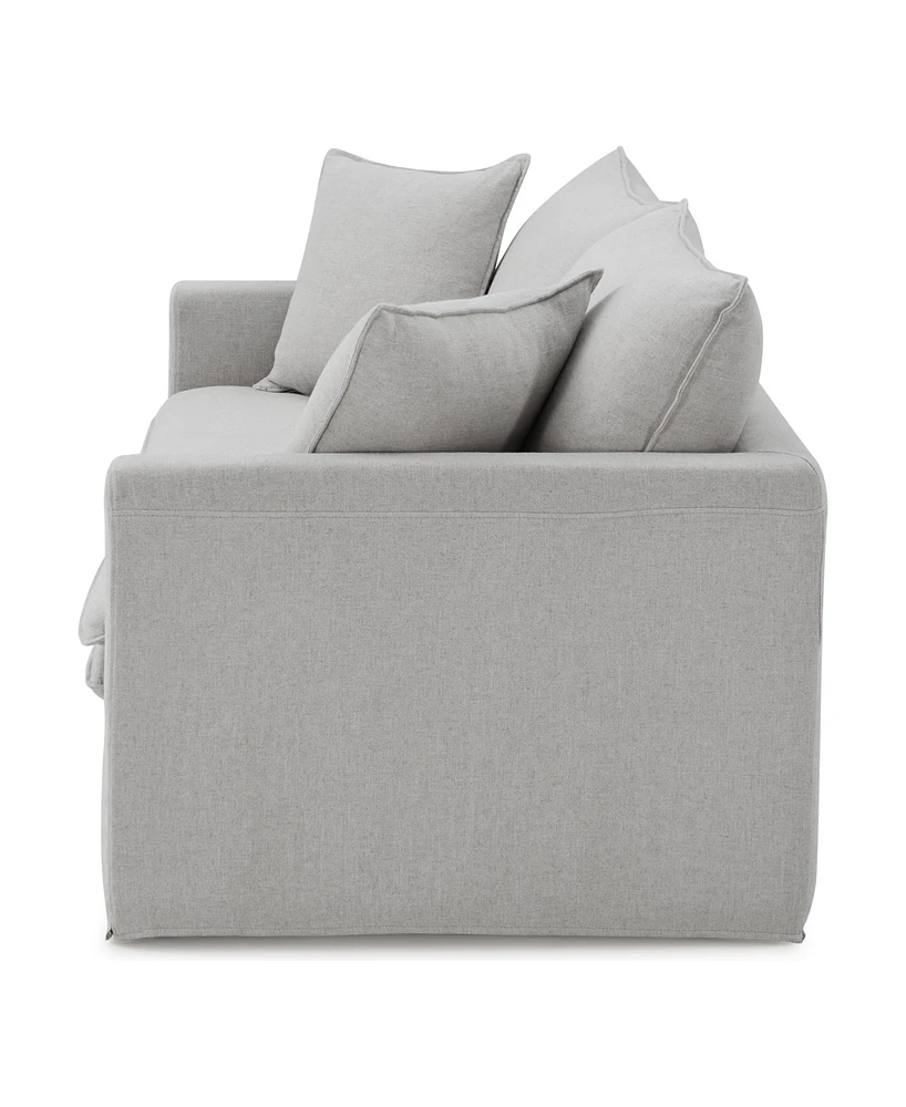 Furniture of America 84" Linen Maddy Narrow Track Arm Sofa