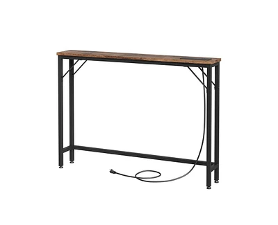 Gaomon Slim Console Table with Built-in Outlets, Narrow Console Table for Small Spaces