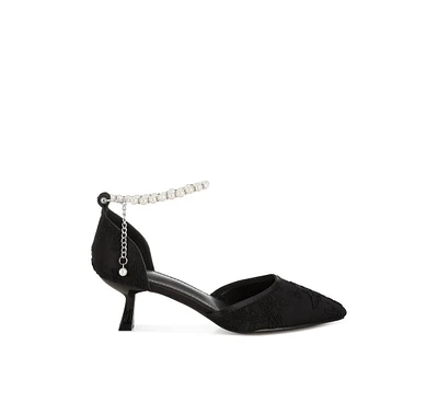 Laika Lace Kitten Heel Sandals
