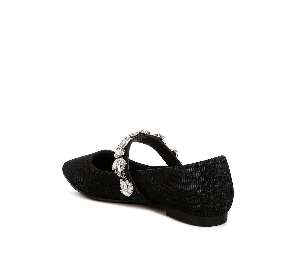 Flavia Diamante Brooch Glitter Ballerinas