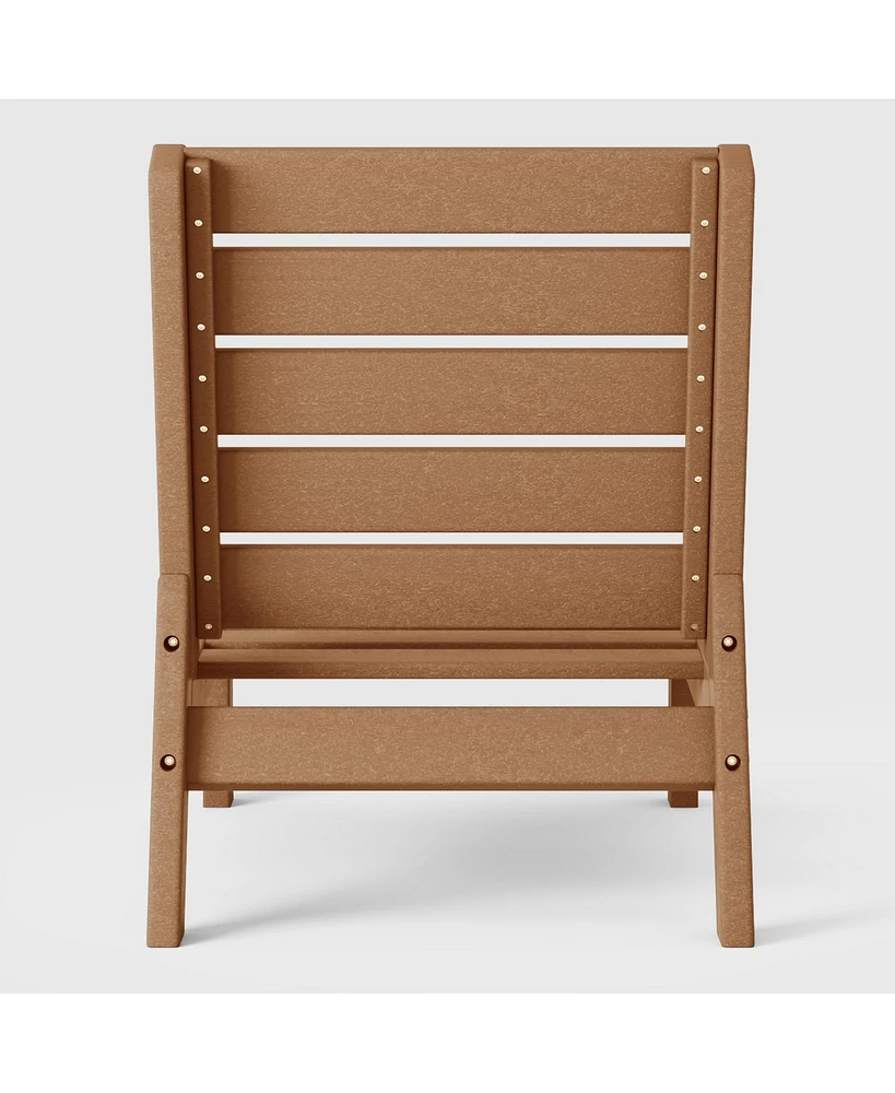 WestinTrends Outdoor Hdpe Deep Seating Modular Armless Patio Teak Chair with Cushions