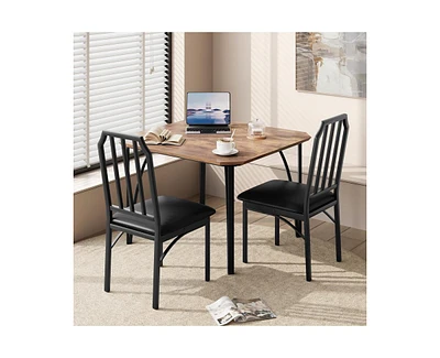 3 Pieces Dining Table Set for 2, Room Small Kitchen 2 with Upholstered Chairs, Dinner