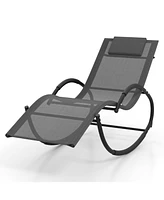 Gouun Outdoor Rocking Lounge Chair with Removable Headrest