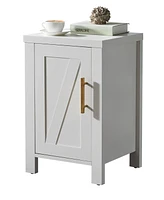 Kings Brand Furniture Sendero Side End Table with Faux Marble Storage Shelves & Gold Metal Frame, Nightstand