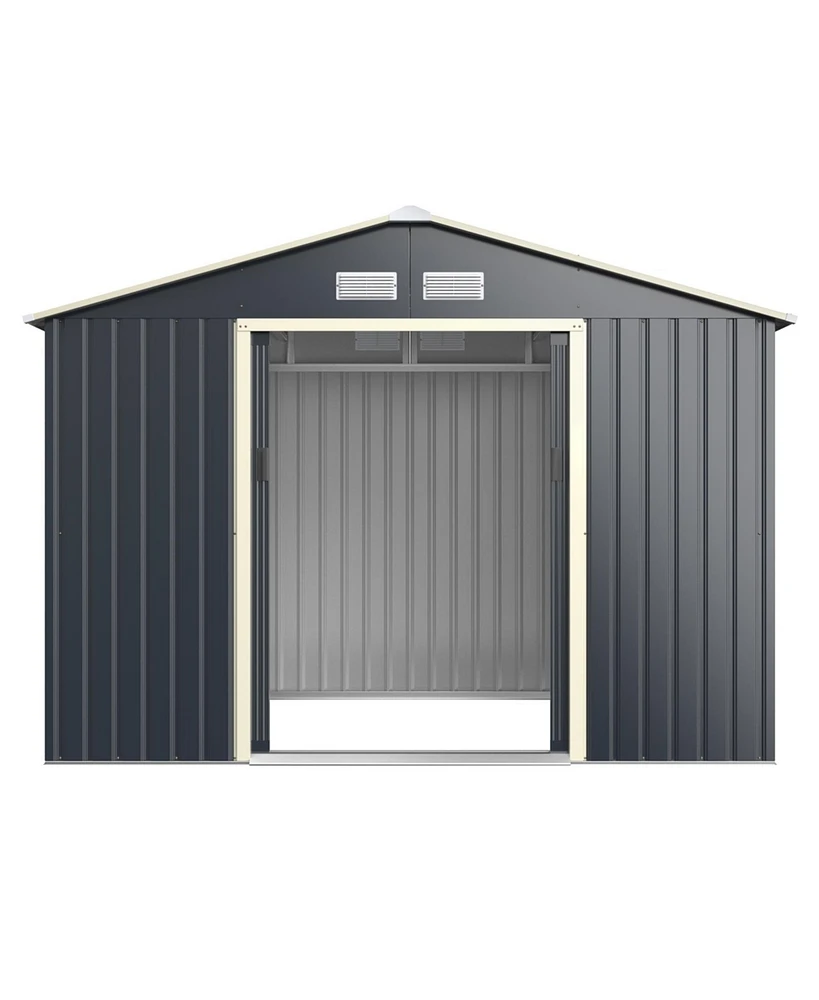 Gouun 9 x 6 Feet Metal Storage Shed for Garden and Tools