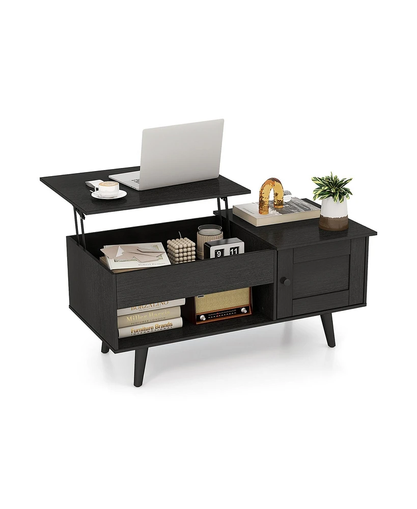 Gouun Lift Top Table with Storage and Hidden Compartment