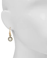 Patricia Nash Gold-Tone Imitation Pearl & Pave Halo Drop Earrings