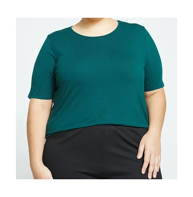 Universal Standard Women's Lily Liquid Jersey Crew Neck Stovepipe Tee