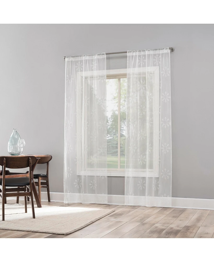 Christmas Pickup Truck Semi-Sheer Rod Pocket Kitchen Curtain Valance