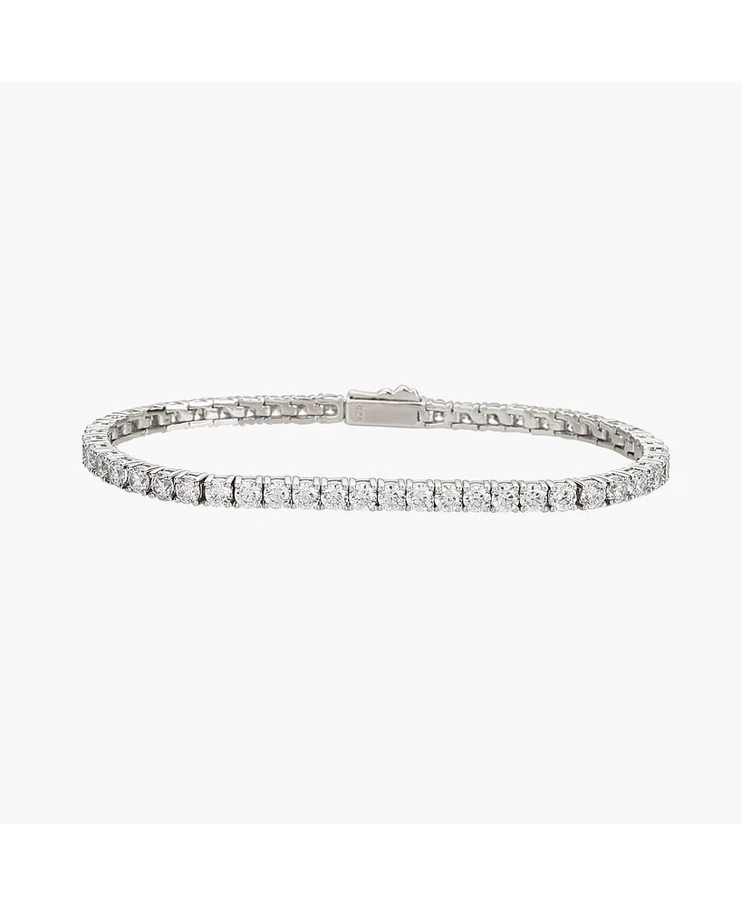 Sterling Silver Beatrice Tennis Bracelet – Summer Ready, Lightweight, Stackable Bracelet, Gift for Her