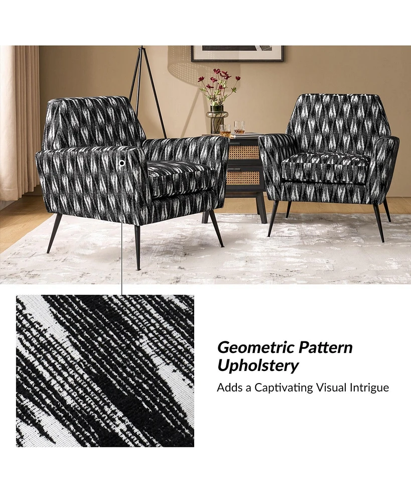 Hulala Home Lorenz Modern Armchair with Metal Legs