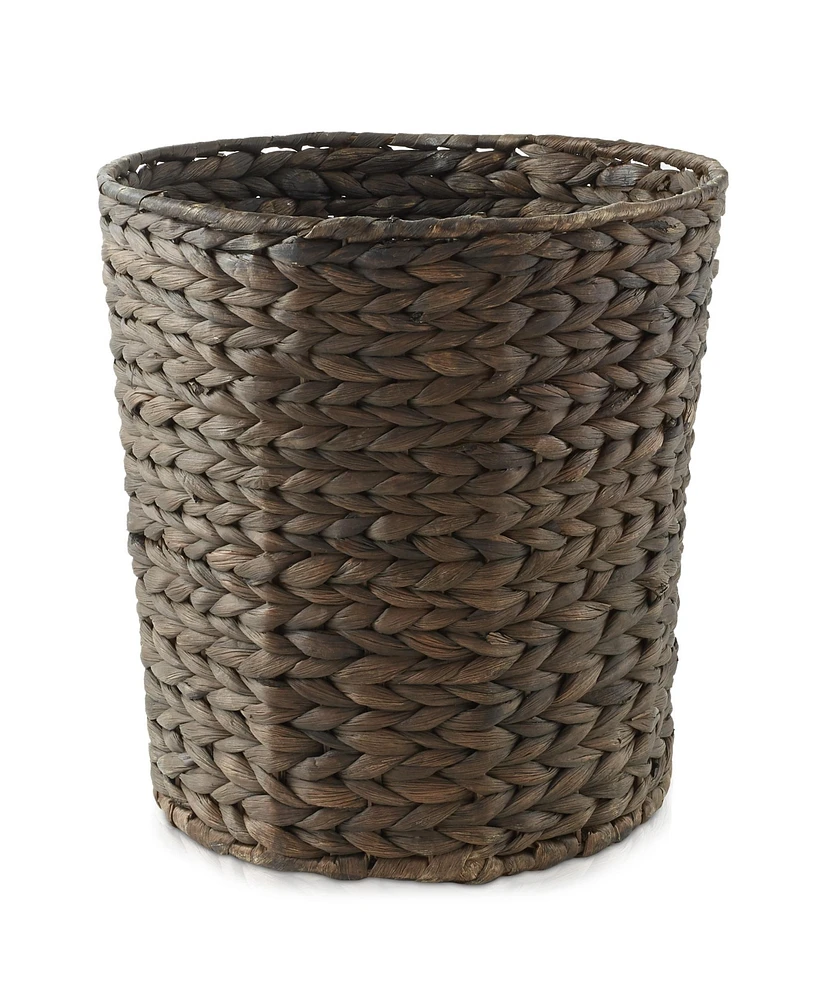 Casafield Seagrass Waste Basket - Natural, Woven Trash Can for Garbage in the Bathroom, Bedroom, Laundry Room, Home Office