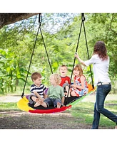 60" Saucer Swing with Led Lights 700 Lbs Platform Tree Swing with Adjustable Ropes