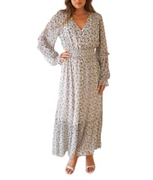 Paneros Clothing Women's Button Front Aria Maxi Dress Ditsy Floral Print
