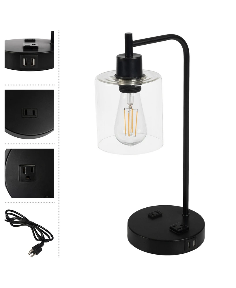Lavish Home 16.14" Touch Control Small Table Lamp