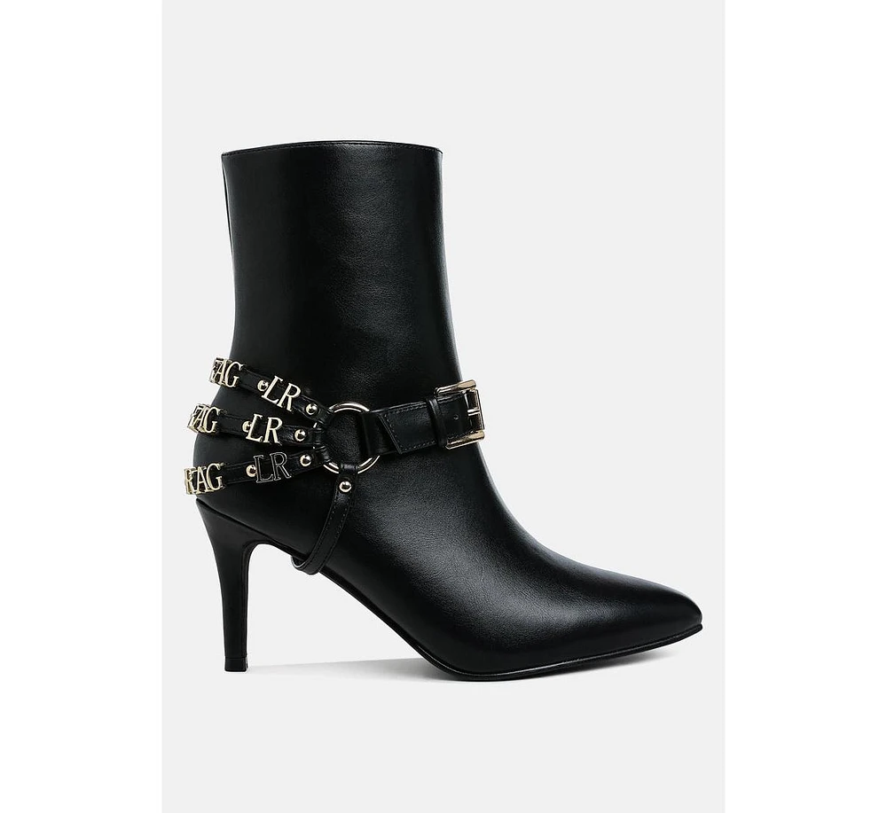 Nicene Harness Detail Stiletto Boots