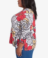 Alfred Dunner Plus Size Bold Floral Print Top