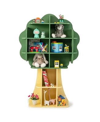 Tree Bookcase Kids 6-Tier Toy Storage Organizer with Open Storage Shelves