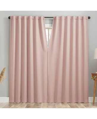 Aria Magnetic Closure Theater Grade 100% Blackout Back Tab Curtain Panel Pair