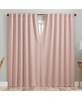 Aria Magnetic Closure Theater Grade 100% Blackout Back Tab Curtain Panel Pair