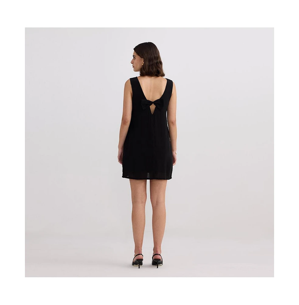 Reistor Women's Midnight Muse V-neck Short Dress Black