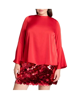 Eloquii Women's Open Back Flared Sleeve Top