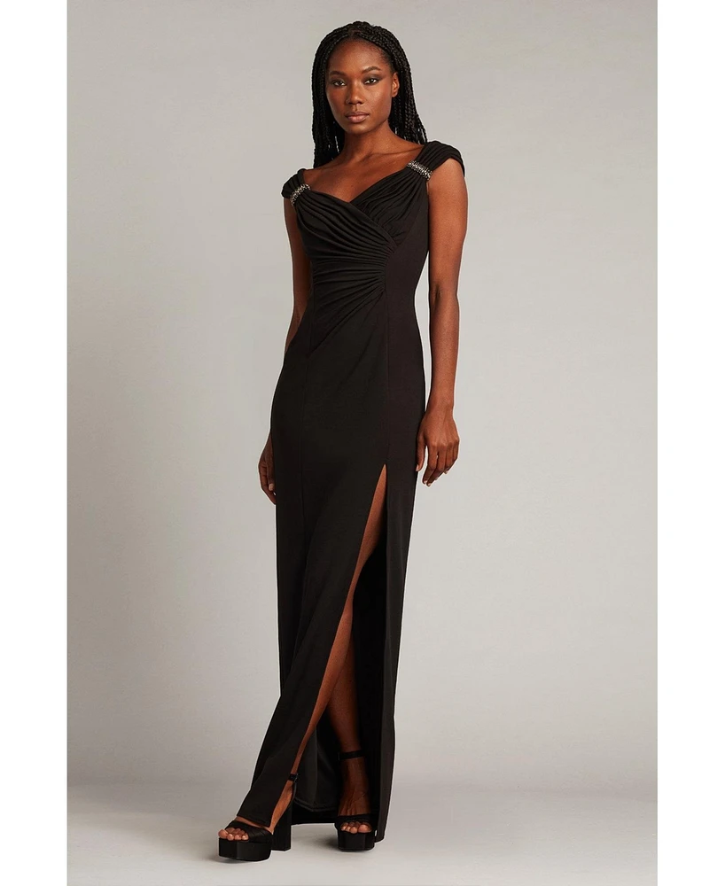 Tadashi Shoji Women's Keene Pearl Accent Gown