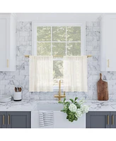 Slub Textured Linen Blend Cafe Curtain Pair