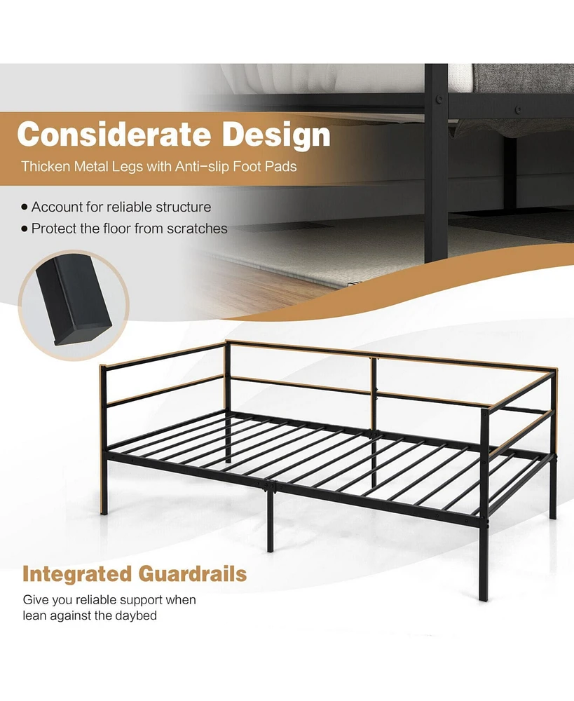 Gouun Twin Size Metal Daybed Frame for Living Room Bedroom