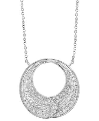 Effy Diamond Open Circle Pendant 18" Necklace (7/8 ct. t.w.) in 14k White Gold