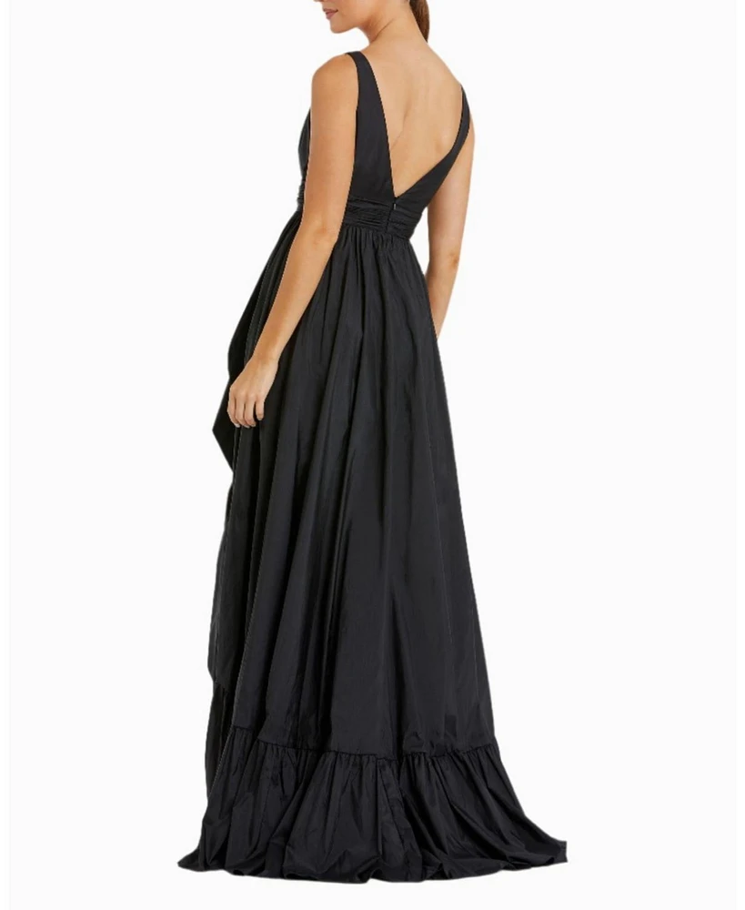 Women's Taffeta Hi-Low Ruffle Gown