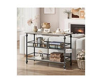gaomon Console Table, 3-Tier Sofa Tables Narrow Entryway Table with Storage, 43" Behind Couch Table Industrial Hallway Table Home Furniture for Living
