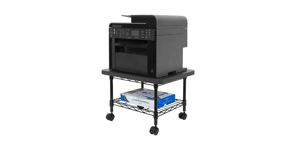 Slickblue Multipurpose Metal 2-Tier Mobile Under Desk Printer Stand Cart w/ Casters