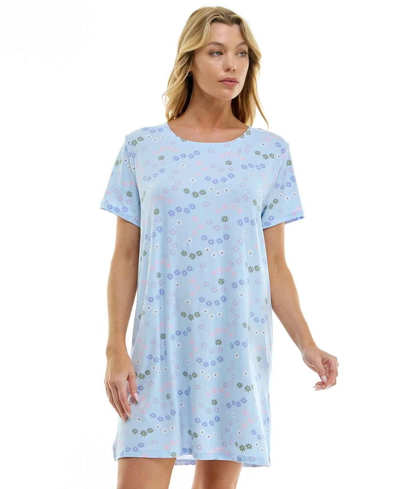 Roudelain Women's Printed Short-Sleeve Sleepshirt