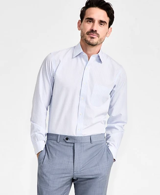 Men's Regular-Fit Non-Iron Spread Collar Stripe Broadcloth Dress Shirt