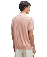 Boss by Hugo Boss Men's Linen-Blend Zip-Neck Knit Polo