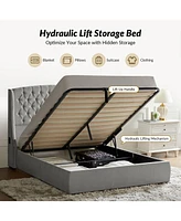 Hulala Home Alina Modern 66.25" Bed with Solid Wood Feet and Charging Ports