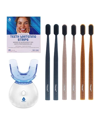 Pursonic Led Teeth Whitening Solution, Whitening Strips & Charcoal Toothbrush Bundle