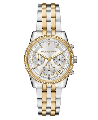 Michael Kors Women's Mini Bryant Chronograph Two-Tone Stainless Steel Watch, 35mm