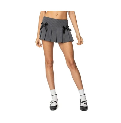 Edikted Womens Bowen Pinstripe Pleated Mini Skort
